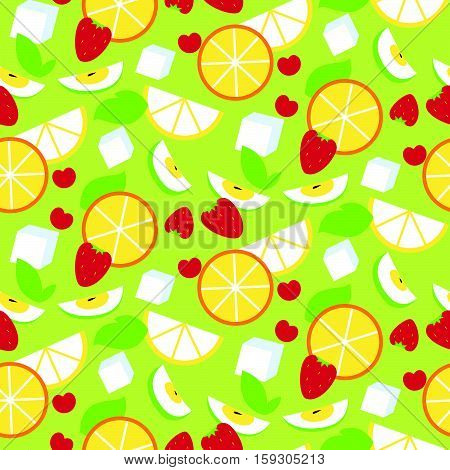 Seamless Pattern With Friuts And Berries