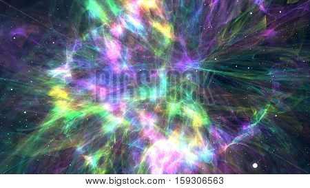 Approximation to the fantastic and colorful nebula. Realistic Galaxy Milky Way