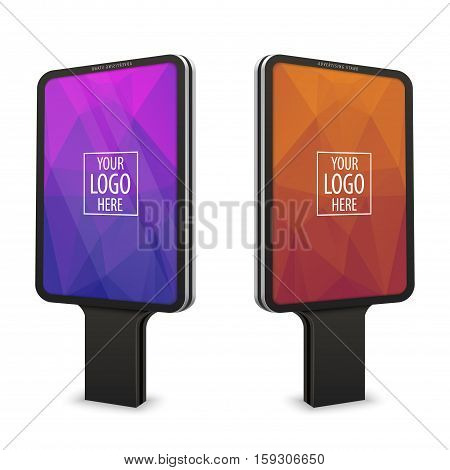 Empty object for advertising. Street advertising stand for design. mockup Illustration. Billboard sign, signboard, modern banner. 