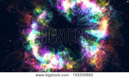 Approximation to the fantastic and colorful nebula. Realistic Galaxy Milky Way