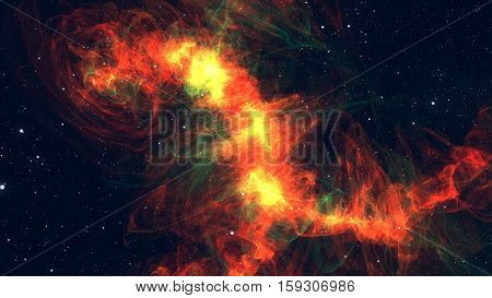 Approximation to the fantastic and colorful nebula. Realistic Galaxy Milky Way
