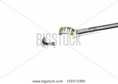 Broken wrench, isolated on a white background