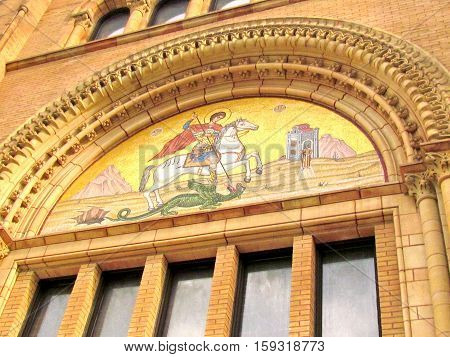 Toronto Canada - November 5 2015: Decoration of Greek Orthodox Church.