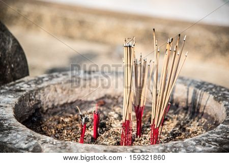 Incense Burner Incense Stick Incense Stick In A Pot On The Spot.