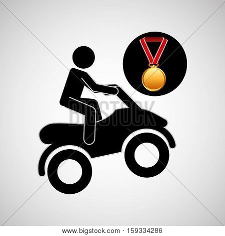 quad bike medal sport extreme graphic vector illustration eps 10
