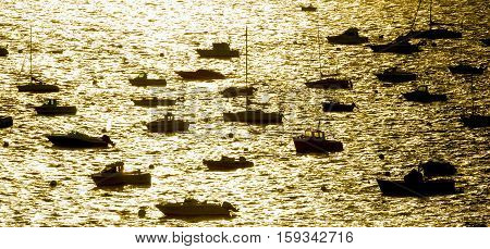 Boats and yachts in the port of historical city Saint Malo Brittany France