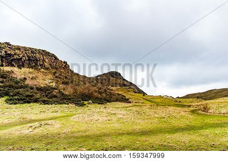 View of  Arthur's 's Seat,  the main peak of the group of mountains Edinburgh, Scotland, UK