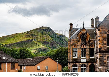 View of the city, streets and several monuments , Edinburgh, Scotland