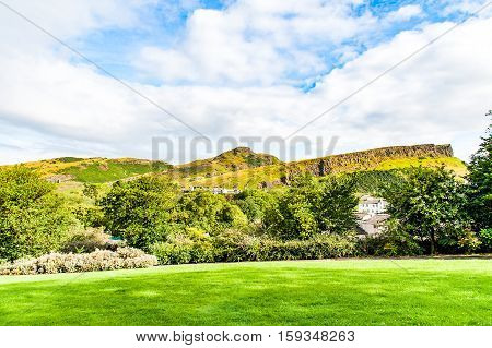 View of the city, streets and several monuments , Edinburgh, Scotland