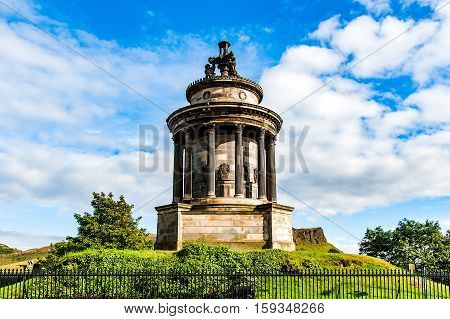 View of the city, streets and several monuments , Edinburgh, Scotland