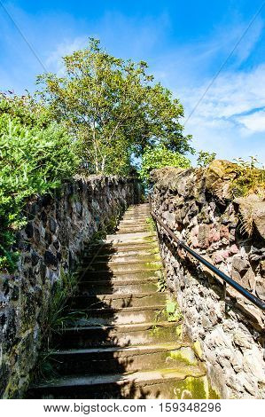 View of the city, streets and several monuments, Jacob's Ladder , Edinburgh, Scotland
