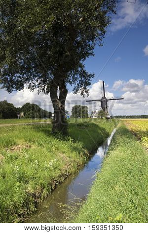 Windmill the Oostmolen near the Dutch village Maasdam in the region Hoeksche Waard