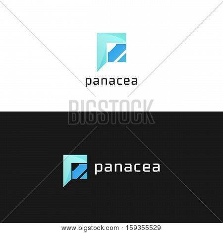 Abstract company P letter circle sign vector icon logo design