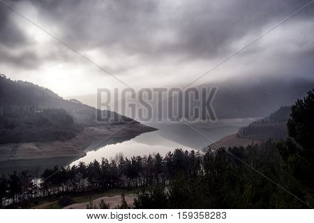 Doganci Lake near da Doganci village in Bursa, Turkey