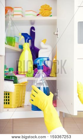 Cleaning Supplies Storing In Pantry