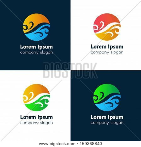 Abstract circle touristic agency company logo sign icon with tracery vector design