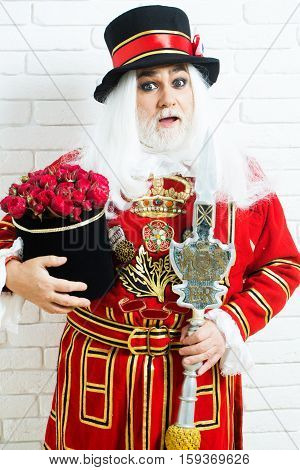 Amazed Senior Beefeater Man