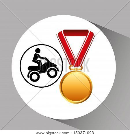 quad bike medal sport extreme graphic vector illustration eps 10