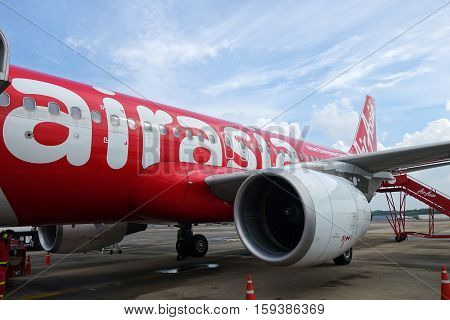 Close-up On Thai Air Asia Engine