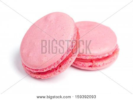 Tasty macaroons isolated on white background