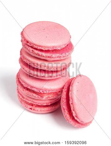 Tasty macaroons isolated on white background