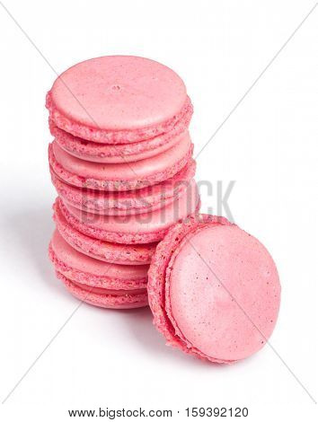 Tasty macaroons isolated on white background
