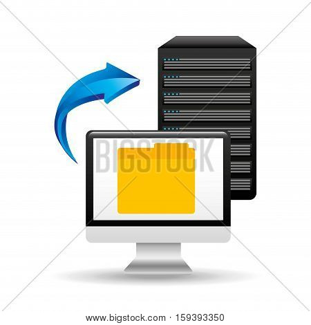 pc data base file folder arrow vector illustration eps 10