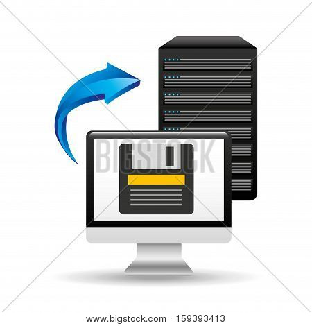 pc data base floppy disk arrow vector illustration eps 10