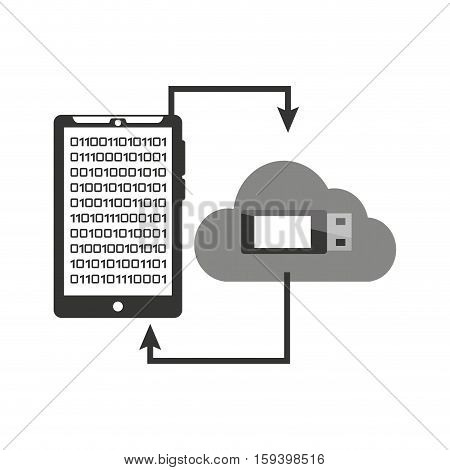 smartphone transfer cloud data storage usb vector illustration eps 10