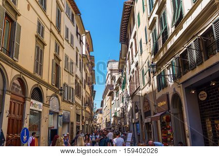 Typical Alley In The Old Town Of Florence, Italy