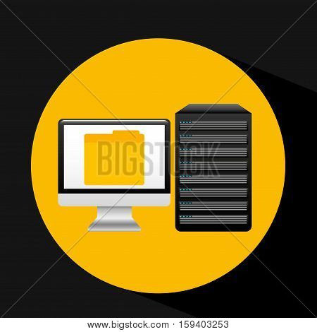 pc data base file folder arrow vector illustration eps 10