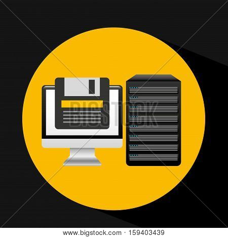 pc data base floppy disk arrow vector illustration eps 10