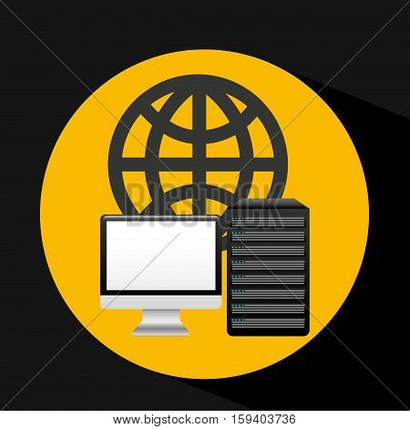 pc data base globe arrow vector illustration eps 10