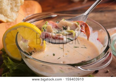 Creamy Soup With Seafood