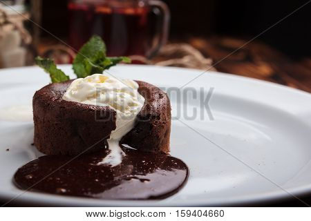 Chocolate Fondant And Ice Cream