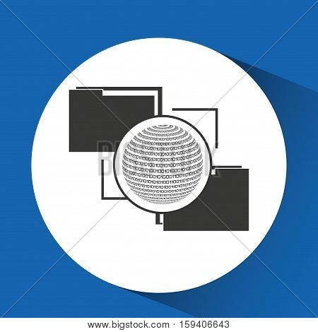 globe binary concept files transfer vector illustration eps 10