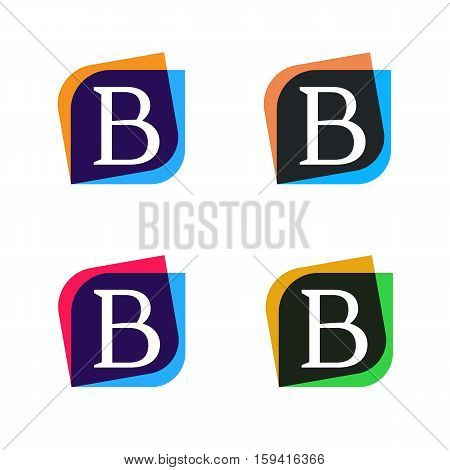 Abstract shape element company logo sign icon vector design. B letter logotype
