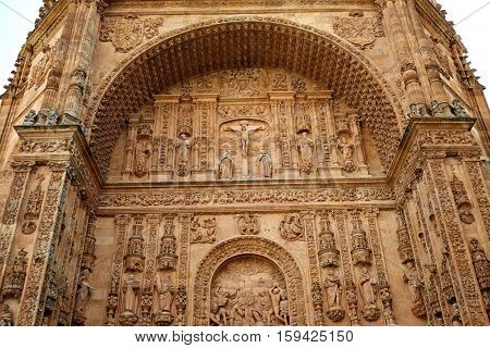 San Esteban Convent in Salamanca at Spain of Dominicos exterior image shot from public floor