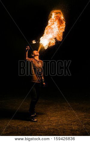 May 3, 2014. Ulan-ude, Russia: A Fire Show In The City Of Ulan-ude. Russia, Ulan-ude, 3 May 2014.