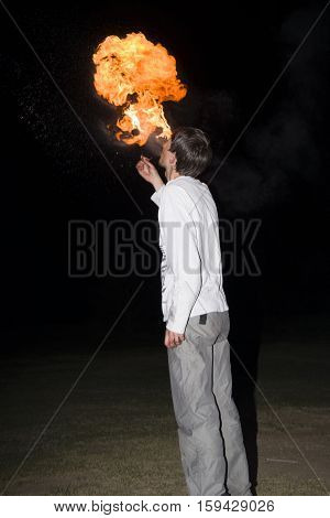 May 3, 2014. Ulan-ude, Russia: A Fire Show In The City Of Ulan-ude. Russia, Ulan-ude, 3 May 2014.