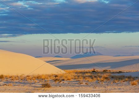 Unusual White Sand Dunes at White Sands National Monument, New Mexico, USA