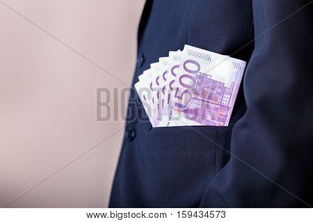 Bribe And Corruption With Euro Banknotes.