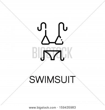 Swimsuit flat icon. Single high quality outline symbol of summer for web design or mobile app. Thin line signs of swimsuit for design logo, visit card, etc. Outline pictogram of swimsuit