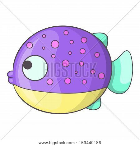 Purple dotted fish icon. Cartoon illustration of purple dotted fish vector icon for web