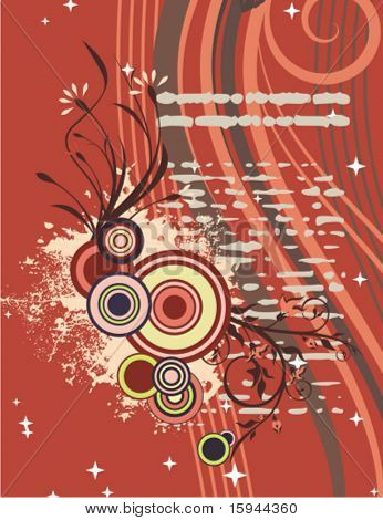 Modern floral design with a textual background, vector illustration series.