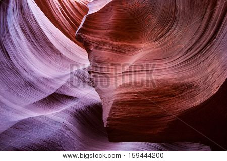 Naturally sculpted sandstone formations in Lower Antelope Canyon