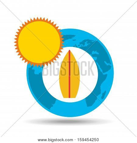 vacation around world sunny surfing vector illustration eps 10