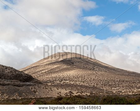 The desert landscape Costa Calma on Fuerteventura. Canary Island. Spain