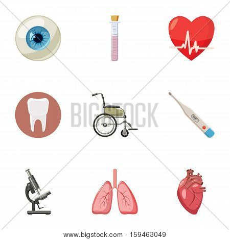 Treatment icons set. Cartoon illustration of 9 treatment vector icons for web