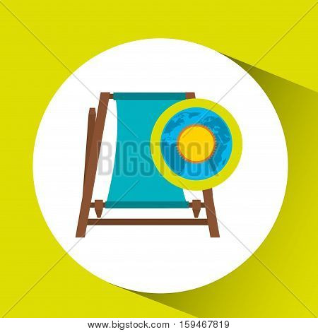 vacation around world sunny beach chair vector illustration eps 10